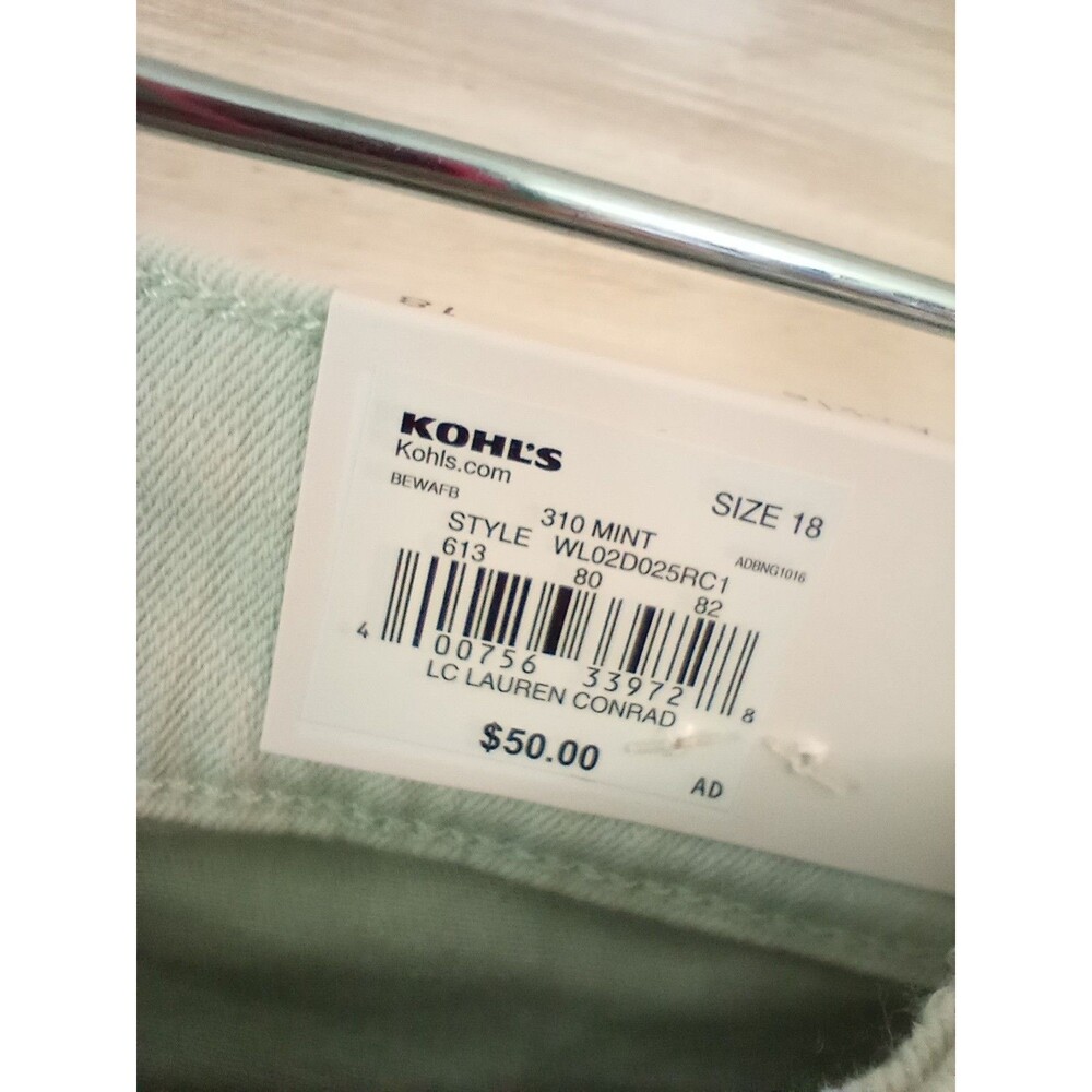 LC Lauren Conrad 18 Skinny Ankle Jeans Pants Mint Green NWT Casual Stretch - Picture 5 of 8